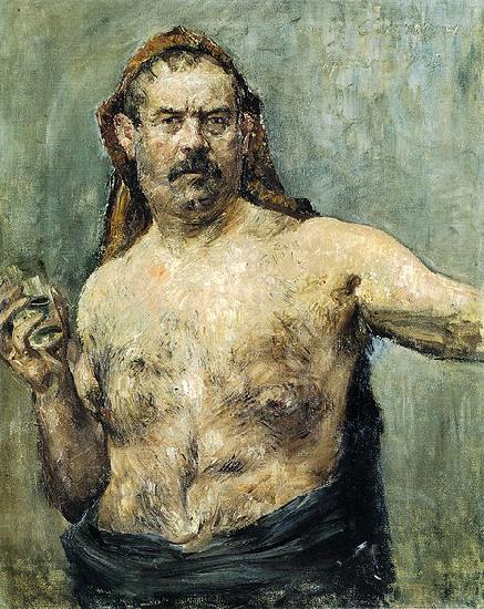 Lovis Corinth Self-portrait with Glass oil painting image